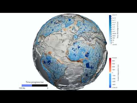 Earth's landscape over the past 100 million years