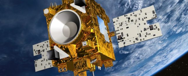 an illustration of the microscope satellite in earth orbit